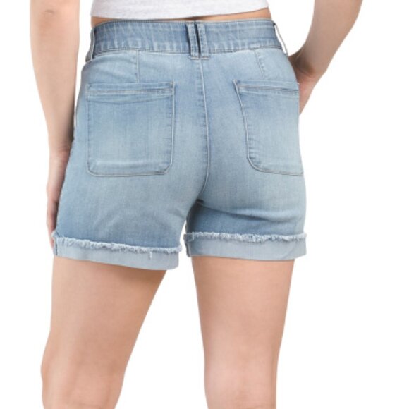 NEW DEMOCRACY womens Ab Technology High Rise Pork Chop Pocket Denim Shorts 253 - Picture 2 of 5